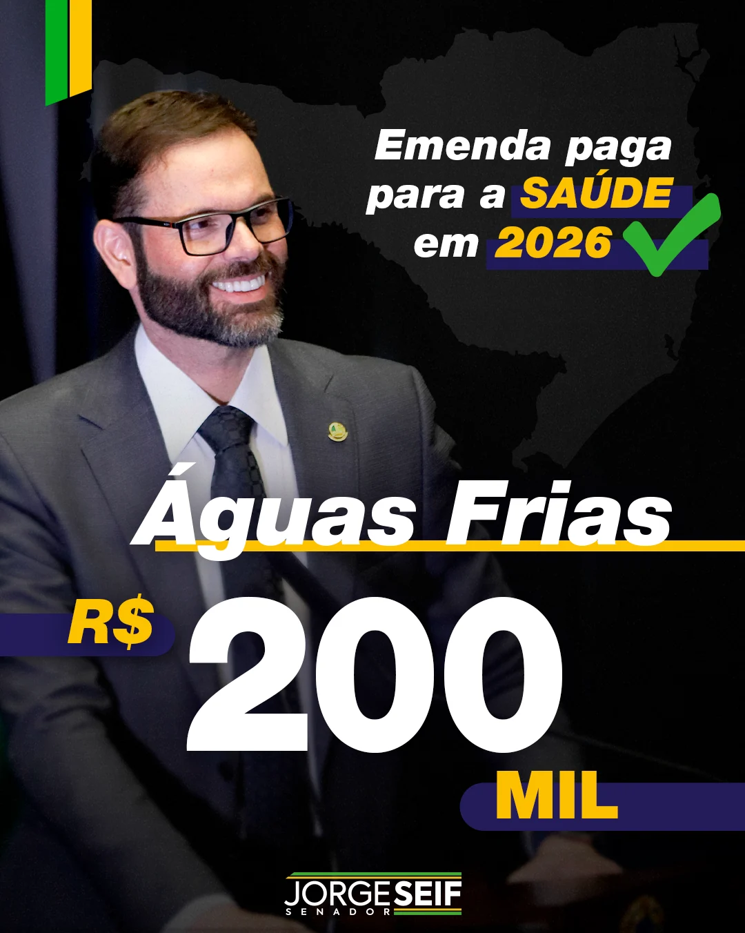Emenda para Águas Frias - R$ 200 mil