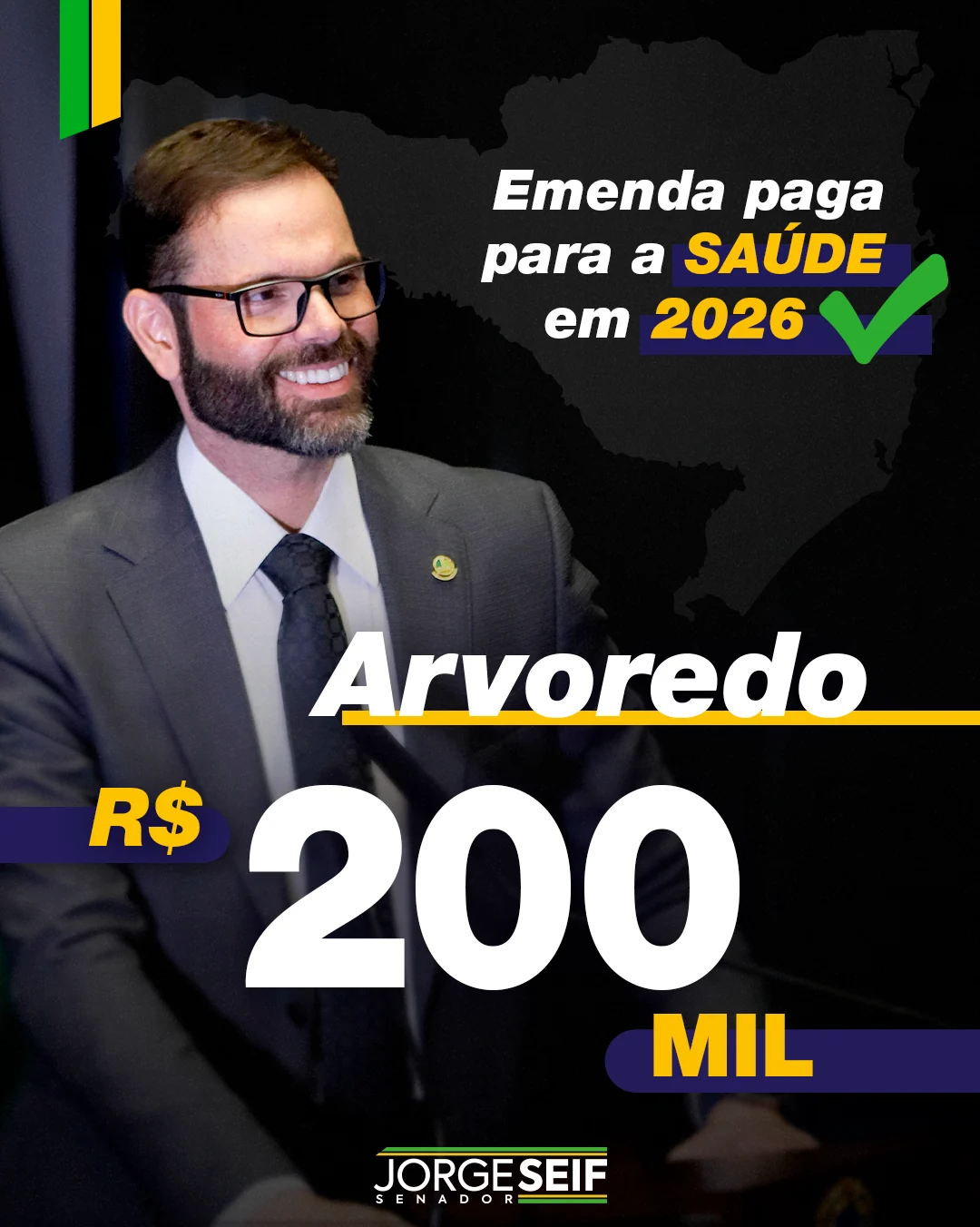 Emenda para Arvoredo - R$ 200 mil