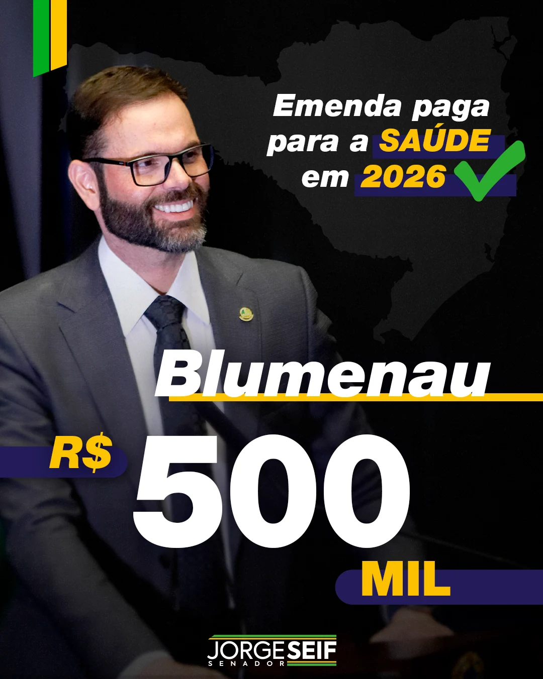 Emenda para Blumenau - R$ 500 mil