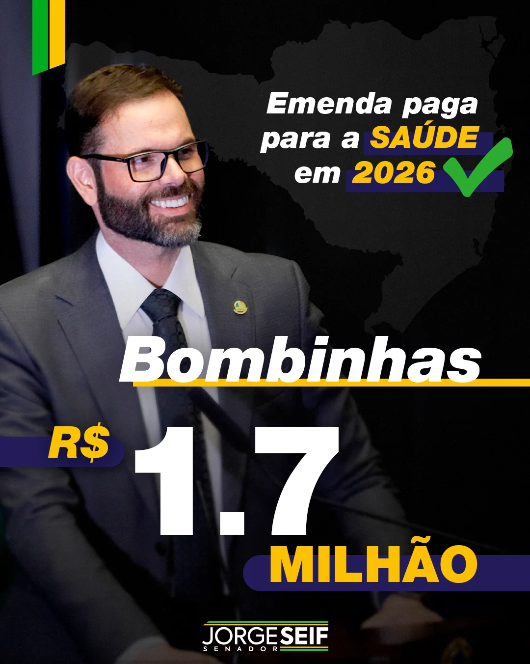 Emenda para Bombinhas - R$ 1,7 milhão
