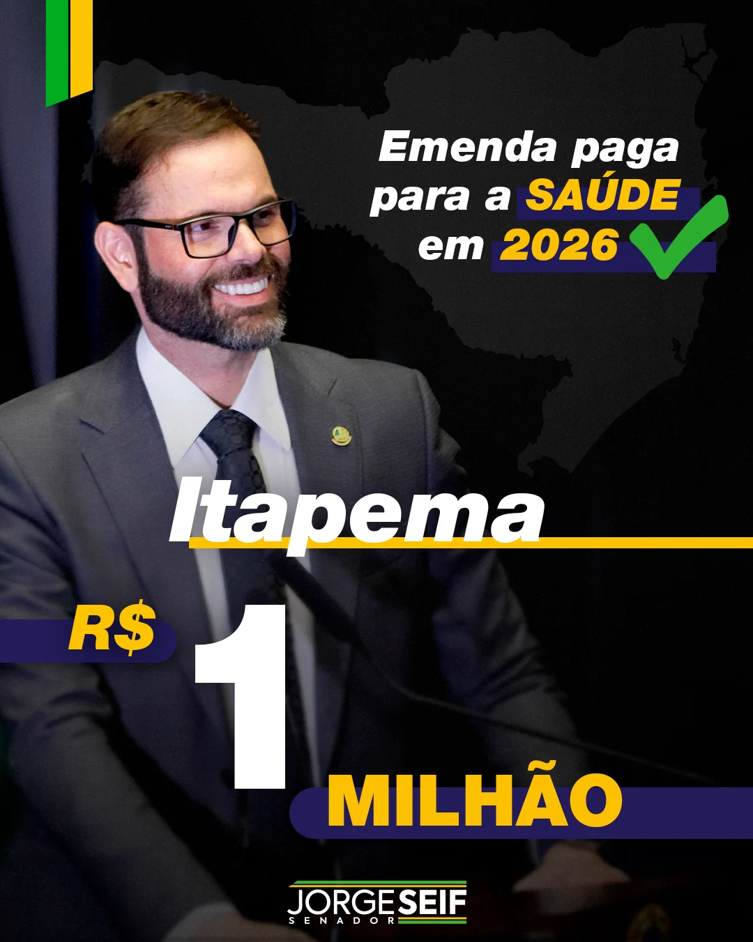 Emenda para Itapema - R$ 1 milhão