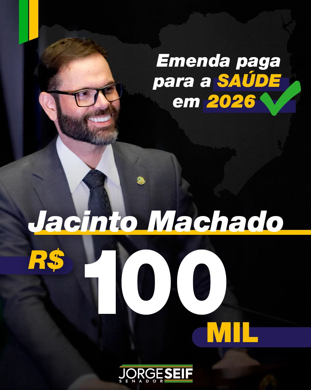 Emenda para Jacinto Machado - R$ 100 mil