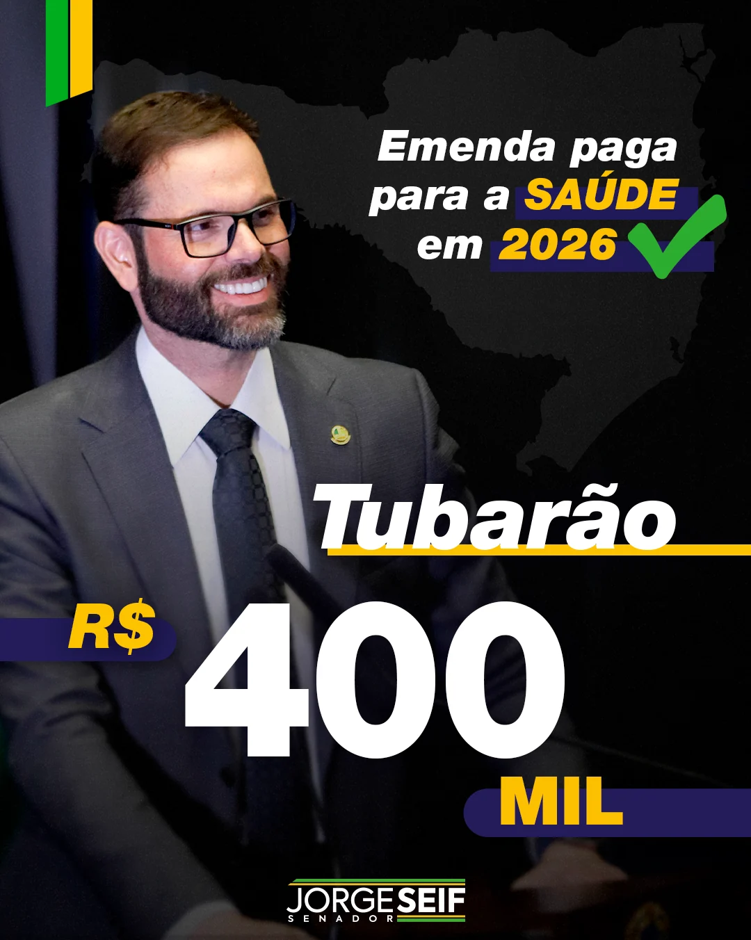 Emenda para Tubarão - R$ 400 mil